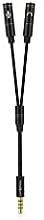 ChargeWorx 3.5mm Mic and Headphone Jack Splitter, Y-Splitter Adapter with High-Fidelity Sound Quality, Compatible with Smartphone, PC, Laptop, Tablet, and Gaming Consoles, Tangle-Free Cable