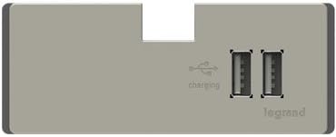 adorne Legrand Under-Cabinet USB Outlet Module in Titanium, APUSB3TM4