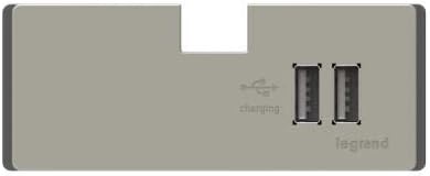 adorne Legrand Under-Cabinet USB Outlet Module in Titanium, APUSB3TM4