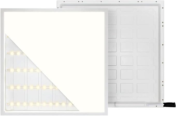 2x2 LED Flat Panel Lights for Drop Ceiling, Troffer Replacement Light Fixture, 4400 LM, Selectable Features, 20W/25W/30W/35W/40W, 3000K/3500K/4000K/5000K/6500K, Dimmable (0-10V) ETL/DLC (4-Pack)