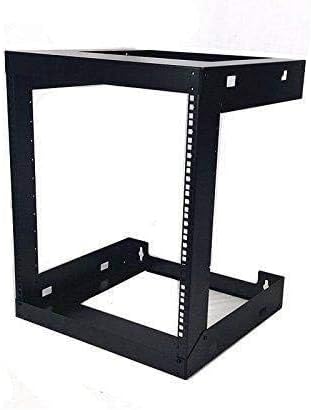 Raising electronics 12U Wall Mount Open Frame 19 Inch Server Equipment Rack Threaded 15 Inch Depth Black (12U)