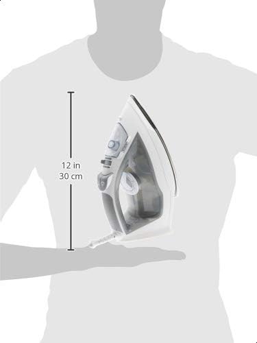Amazon Basics Steam Iron for Clothes with Safety Auto Shut-Off, Handheld Steamer, Steel Soleplate, 1700-Watt, 1.62ft, Gray