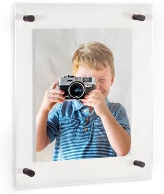 ArtToFrames 16x28 Inch Double Panel Floating Acrylic Picture Frame (Full Frame is 20x32) comes with Black Standoff Hardware, Made in the USA, 1 Pack