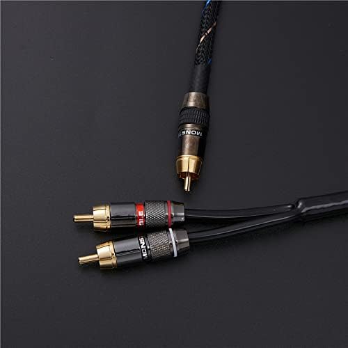 JORZOR Audiophile RCA to 2RCA Subwoofer Cable,1 RCA Male to 2 RCA Male Audio Cable RCA Y-Adapter,Oxygen-Free Copper,Nylon Braided Jacket (3M(9.9FT)) (RANHANG1)