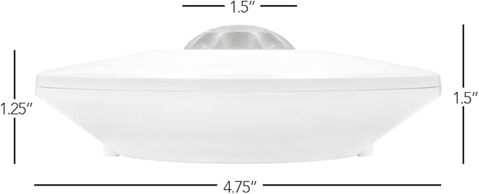 Maxxima Ceiling Mount 360 Degree PIR Occupancy Sensor - Hard-Wired Motion Sensor, 120V LED Compatible, Automatic Sensing Solution for Indoor Use at Max Height 10ft, Ideal for Closets and Pantries