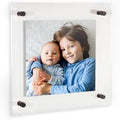 ArtToFrames 16x16 Inch Double Panel Floating Acrylic Picture Frame (Full Frame is 20x20) comes with Black Standoff Hardware, Made in the USA, 1 Pack