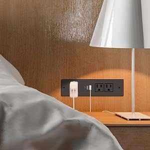 Recessed Power Strip, Furniture Plug in 3 Outlets & Fast Charging 20W PD USB-C Port & 18W/3A QC3.0 USB-A Ports Drawer Outlet with 10 FT Flat Extension Cord, Desk Grommet Outlet for Table Top Black