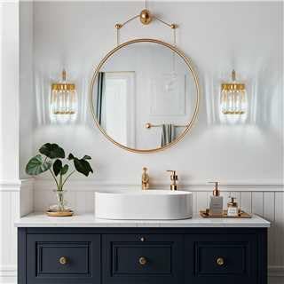 BBLLWJ Modern Wall Sconces Set of Two Gold Wall Sconces Indoor Wall Lamp Crystal Wall Light Wall Mounted Room Sconce Wall Lighting Bathroom Vanity Light Fixtures