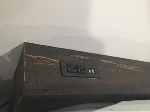 Desktop Power Strip with 2 Outlets 2 USB 2.1A Insert Mounting Built in Desk Table Sofa Cabinet Nightstand