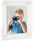 ArtToFrames 14x21 Inch Double Panel Floating Acrylic Picture Frame (Full Frame is 18x25) comes with White Standoff Hardware, Made in the USA, 1 Pack