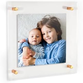 ArtToFrames 20x20 Inch Double Panel Floating Acrylic Picture Frame (Full Frame is 24x24) comes with Gold Standoff Hardware, Made in the USA, 1 Pack