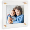 ArtToFrames 14x14 Inch Double Panel Floating Acrylic Picture Frame (Full Frame is 18x18) comes with Gold Standoff Hardware, Made in the USA, 1 Pack