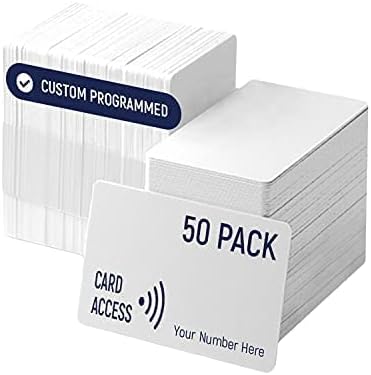 Custom Programmed Door Access Cards Prox - Compatilbe with 26 bit H10301 Format HID 1386 ISOProx II (50)