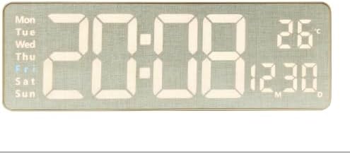 MASHI Digital Wall Clock, 16" Large Display Digital Clock with Remote Control, Auto-Dimming Wall Clock with Night Light, DST, Date Week,Temp for Living Room, Bedroom, Decor, Gift for Elderly (Beige)
