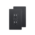 Smart in-Wall Outlet with 2 Individually Controlled Outlets, Tamper Resistant, 2.4 GHz Wi-Fi, Compatible with Alexa Only, Black, 2Pack…