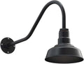 Steel Lighting Co. Hawthorne Barn Light | Outdoor Wall Mounted | 8 inch Dome | 23 inch Gooseneck| Small Farmhouse Light Made in America | Matte Black Exterior/Matte Black Interior