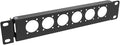 QiaoYoubang 10" 1U Mini Hinged D-Series Connectors Rack Panel 6D XLR HDMI Audio Rack Mount Panel for 10 inches Rack Mount or 10 inch Server Cabinet (1U10IN6D)