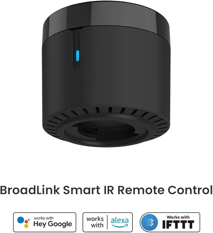 Broadlink RM4 Mini Smart Infrared Universal Remote Control by Smartphone from Anywhere Works with Google Assistant and Alexa