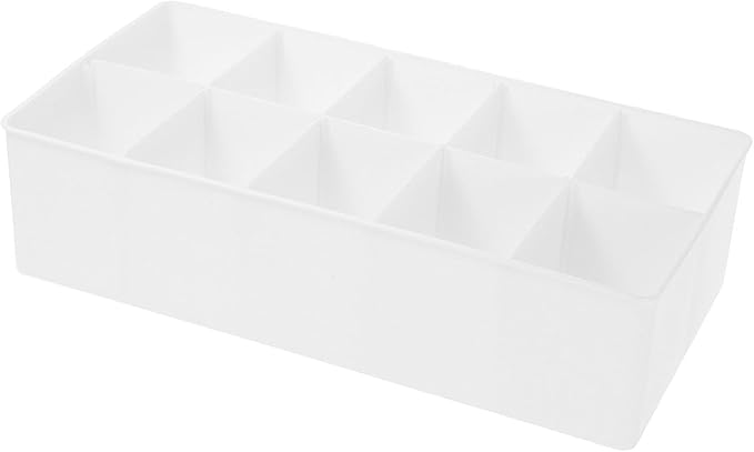 SHERCHPRY Plastic Cable Organizer Box with Compartments Multipurpose Desk Insert for Electronic Devices Chargers and Stationery Storage in Home Office and Workspace