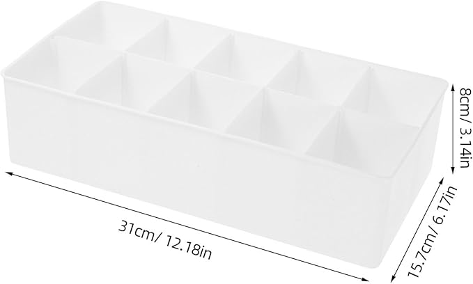 SHERCHPRY Plastic Cable Organizer Box with Compartments Multipurpose Desk Insert for Electronic Devices Chargers and Stationery Storage in Home Office and Workspace