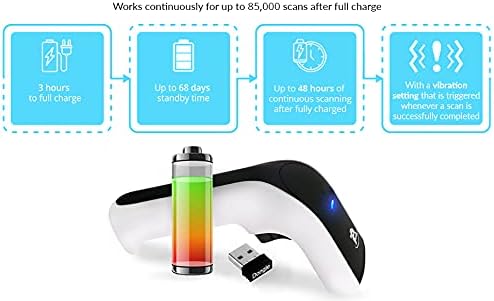 ScanAvenger Wireless Portable 1D&2D Bluetooth Barcode Scanner: Hand Scanner 3-in-1, Cordless, Rechargeable Scan Gun for Inventory - USB Bar Code/QR Reader (1D&2D with No Next Gen Stand)…