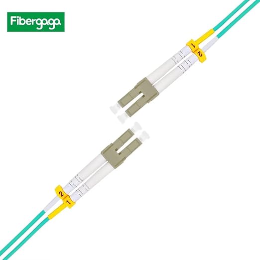 Fibergaga 75M(246ft) OM3 LC to LC Fiber Patch Cable,10GB/40GB Multimode Duplex 50/125µm 2.0mm Fiber Optic Jumper Cords Length Option: 0.5M(1.6ft)-100M(328ft)