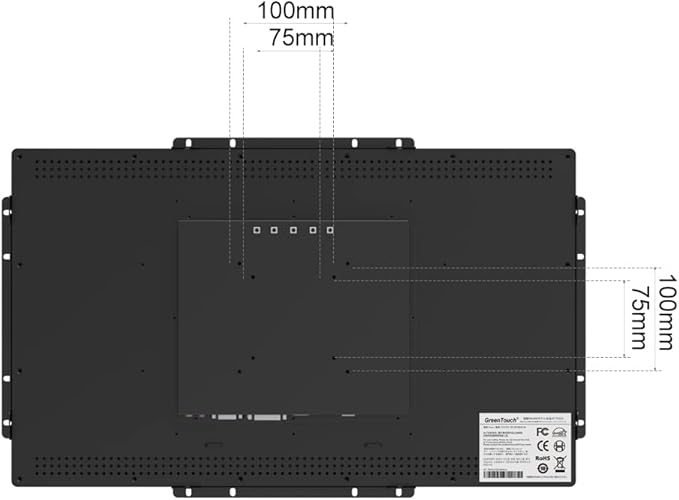 GreenTouch 21.5 inch 10 Points Touch Front IK08/IP65 Open Frame Touch Monitor Desktop or Wall Mountable Multi Point Touch 1920x1080