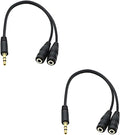 Headphone Splitter for 2 Headphones 2 Way 3.5mm Adapter Aux Cable Mini Jack Male to Dual Female Stereo Audio Y Splitter Couple Adapter Compatible with iPad iPhone iPod MacBook PC Amplifier Speaker