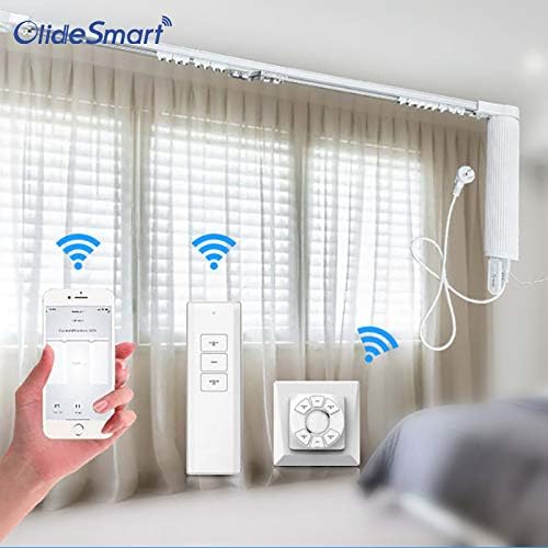 OlideSmart DIY WiFi Smart Automatic Curtain Motor Track System, Automatic Curtain Motor, Blinds Tracks, Length can be Customized (White, 2.2m)