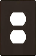 ENERLITES Screwless Duplex Wall Plate, Child Safe Receptacle Outlet Cover, Standard Size, 1-Gang 4.68" x 2.93", Unbreakable Polycarbonate Thermoplastic, UL Listed, SI8821-BR, Glossy, Brown