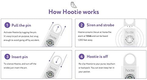 Hootie Personal Safety Alarm, Personal Alarms for Women, Men, & Kids Personal Alarm - Keychain Alarm, Self Defense Alarm, Security Alarm Keychain 130dB Self Defense Siren & Strobe Light - Lavender