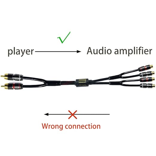 Arklove 10ft Shielded RCA Plug Splitter Stereo Audio Video Cable 2 Male to 4 Female Dual Speaker Y Adapter Connector Extension Cord 24k Gold Plated 1 Input 2 Output