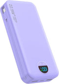 Portable Charger, 20000mAh 22.5W Fast Charging Power Bank with Built-in Cables & Wall Plug, USB C External Battery Pack with LED Display, Travel Essentials Phone Charger for iPhone iPad Samsung Purple