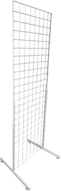 Only Hangers Heavy Duty 2' x 5.5' Gridwall Art Display Panel with EZ Slide-On Grid Legs - No Hardware or Tools Required - No Screws, Nuts, or Washers. (White Set of 1)