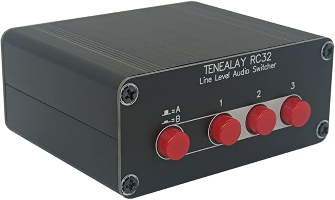 TENEALAY 3 in 2 Out RCA Stereo Audio Switch Input Signal Source Switcher Selector Splitter Box -RC32