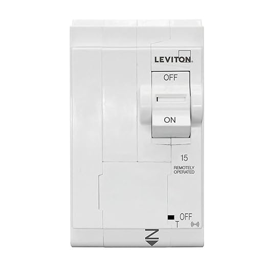 Leviton 2nd Gen Smart Circuit Breaker with Remote Control, Standard, 2-Pole 15 Amp, 120/240-Volt and 120/208-Volt, 10kA Interrupt Rating, LB215-ST