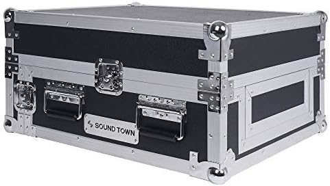Sound Town 2U Glide Style Rack Case with 11U Slant Mixer Top, 20.7” Rackable Depth and Laptop Platform - Pro Tour Grade (STMR-2ULT)