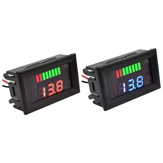 Battery Charge Level Indicator Universal Car Battery Capacity Meter Tester Checker 12V-60V Blue Car Tester Motorcycle Checker Capacity Meter