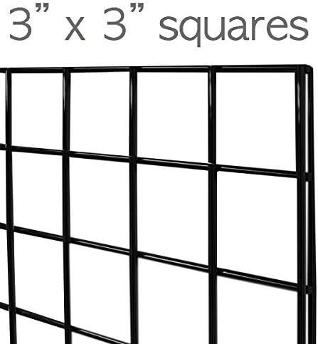 7RiversART Grid Wall Commercial Grade Grid Panels Heavy Duty Panel for Retail Display Wall 2' W x 6' H, Black (Pack of 3) Easily Portable