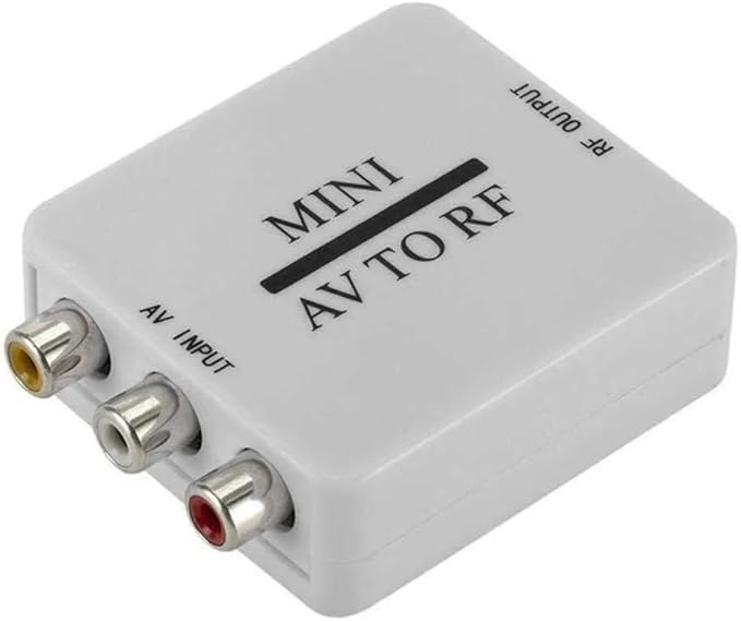SAIZHUO Video Converter,AV to RF Mini Video Converter Box Driver-Free Adapter TV Signal Switcher 67.25Mhz 61.25Mhz,AV to RF Signal Converter Guaranteed,Stable Performance