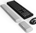 MEKASS Ergonomic Wrist Rest for Keyboard and Mouse, Soft Memory Foam Keyboard Wrist Rest Set with Non-Slip Silicone Base, Easy Typing, Pain Relief, Comfort for Office, Work, Gaming (Light Gray)