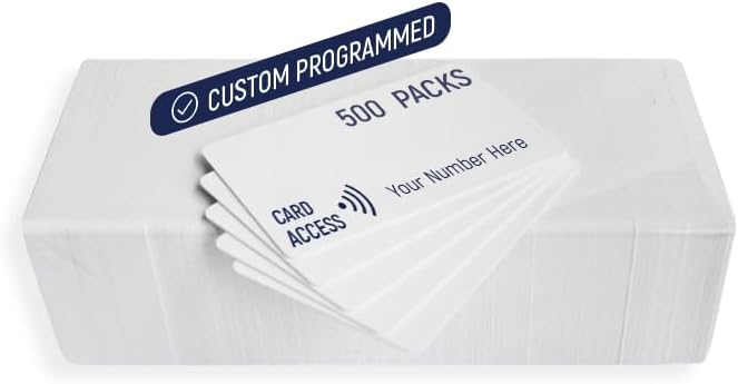 Custom Programmed Door Access Cards Prox - Compatilbe with 26 bit H10301 Format HID 1386 ISOProx II (500)