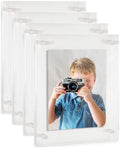 ArtToFrames 15x21 Inch Double Panel Floating Acrylic Picture Frame (Full Frame is 19x25) comes with White Standoff Hardware, Made in the USA, 4 Pack