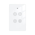 MOES 2.4GHz WiFi RF Smart Curtain Light Touch Switch Glass Panel Backlight ON/Off Wireless Remote Control with Tuya Smart Life App, Voice Control with Google Home Alexa, White
