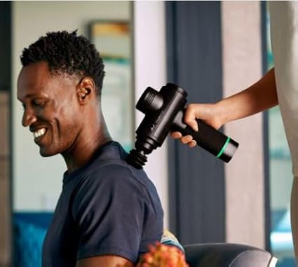 Hyperice Hypervolt 2 Black - Featuring Quiet Glide Technology - Handheld Percussion Massage Gun | 3 Speeds, 5 Interchangeable Heads | Helps Relieve Sore Muscles and Stiffness |FSA and HSA