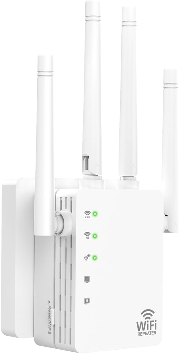 WiFi Extender,Dual Band (5GHz + 2.4GHz) WiFi Booster for Home, Covers Up to 12,880 Sq.Ft and 105 Devices, WiFi Repeater with Ethernet Port, Quick Link,3-Min Easy Setup