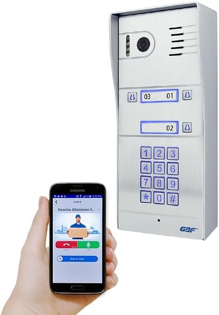 GBF Smart Full IP Video Door Station/Smart Video Intercom System for 3 Unit Apartment (GBF-PL963PM3U-POE)- 1080P Camera, Built in POE, Control Two Locks remotely, Smart Keypad
