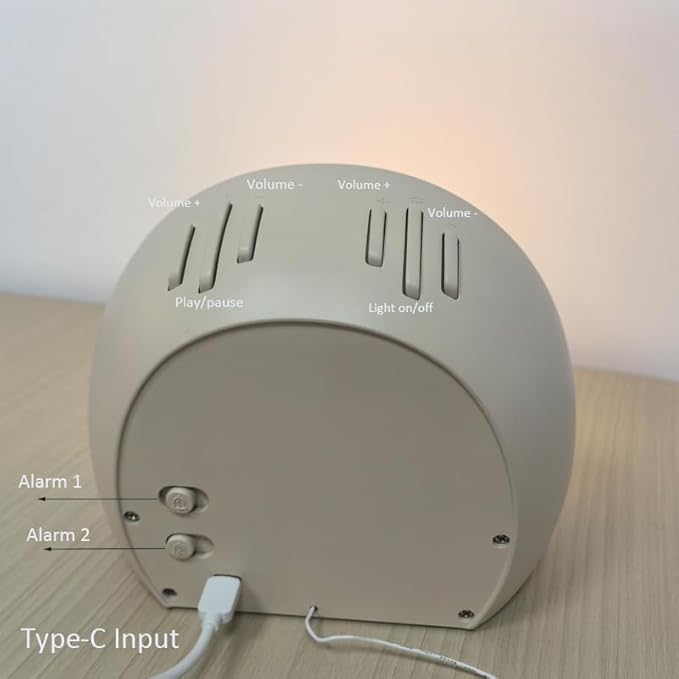 Restore 3 Sunrise Alarm Clock with Sound Machine, Digital Display, Type-C Input, Dual Alarms, White Noise, Smart Light, Touch Controls