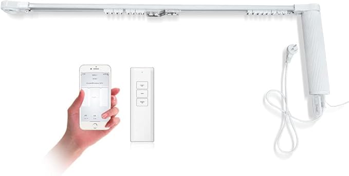 OlideSmart DIY WiFi Smart Automatic Curtain Motor Track System, Automatic Curtain Motor, Blinds Tracks, Length can be Customized (White, 5.2m)