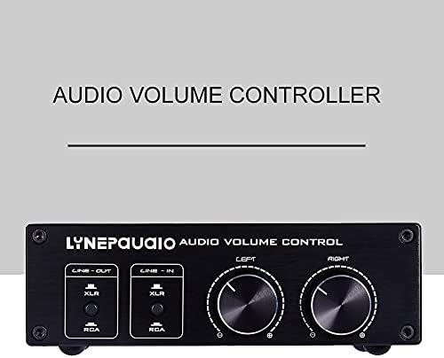 HXBER Passive Audio Volume Controller with Fully-Balanced & Single-Ended Mode XLR & RCA Interface for Home Stereo System Pre-Amplifier Speaker, Black